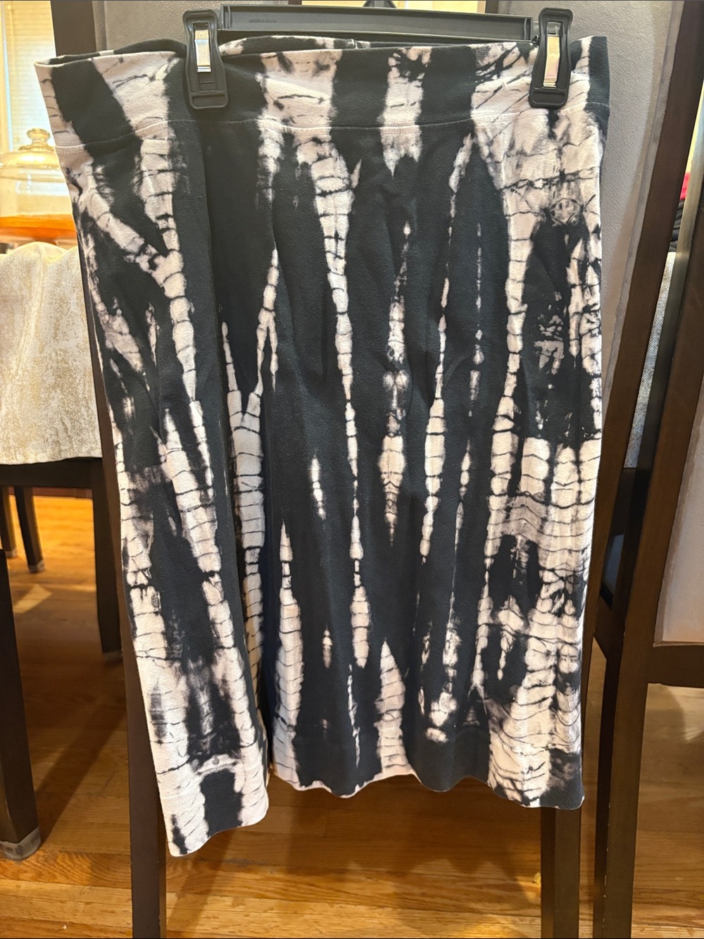 Tie-Dye Black and White Pencil Skirt
